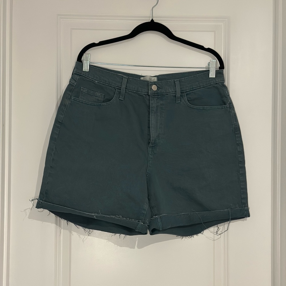 Women's Green Denim Shorts
